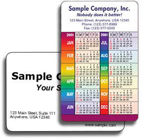 Laminated Full Color Calendar Cards